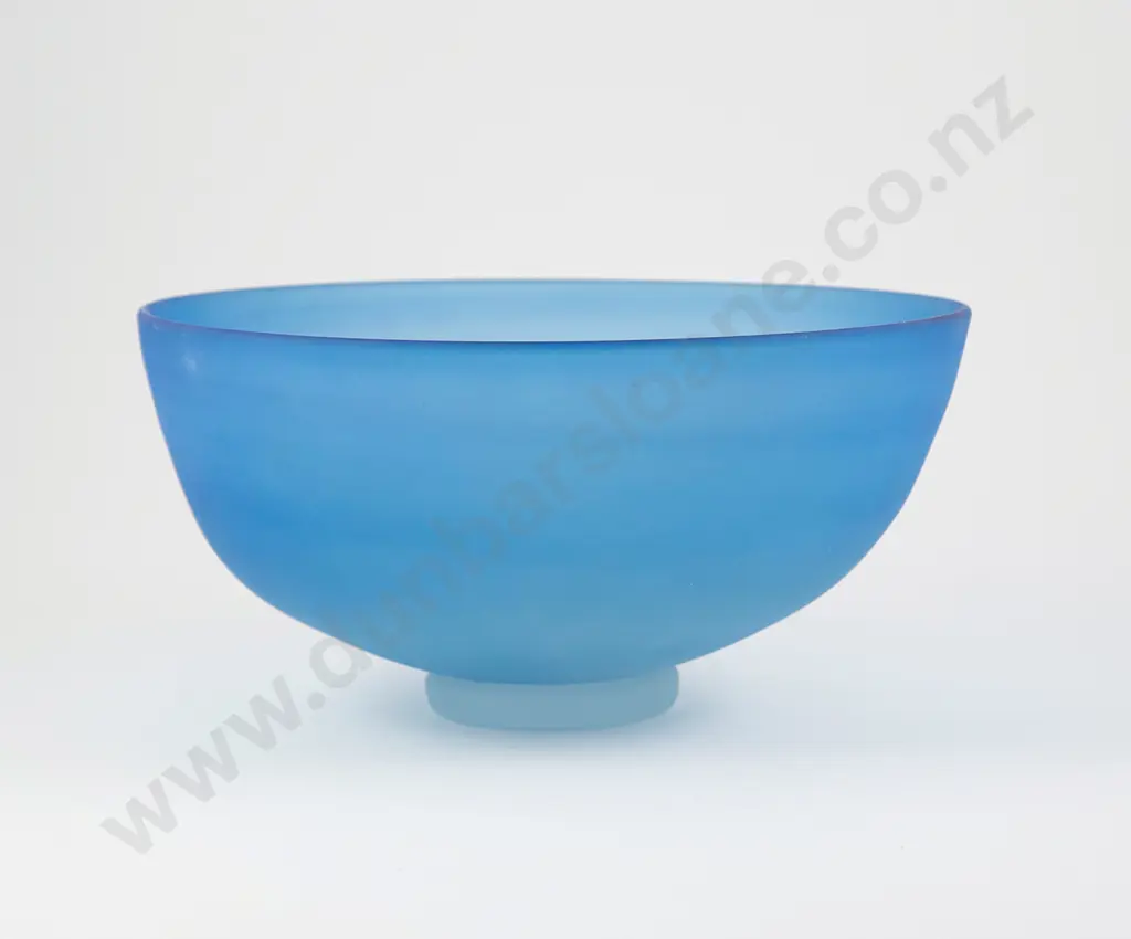 Ann Robinson Early Cast Glass Footed Bowl in light blue colour way Image 1++