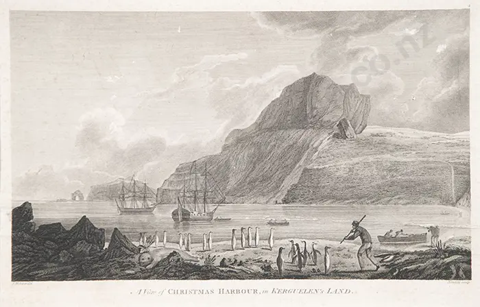 C18th Engraving - A View of Christmas Harbour Image 1++