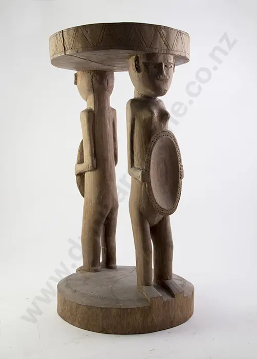 Hardwood Carved Stool Image 1++