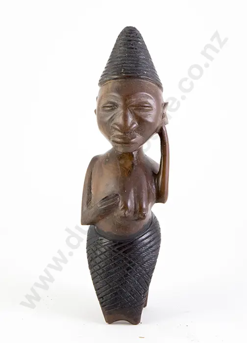 African Hardwood Carved Female Figure Image 1++