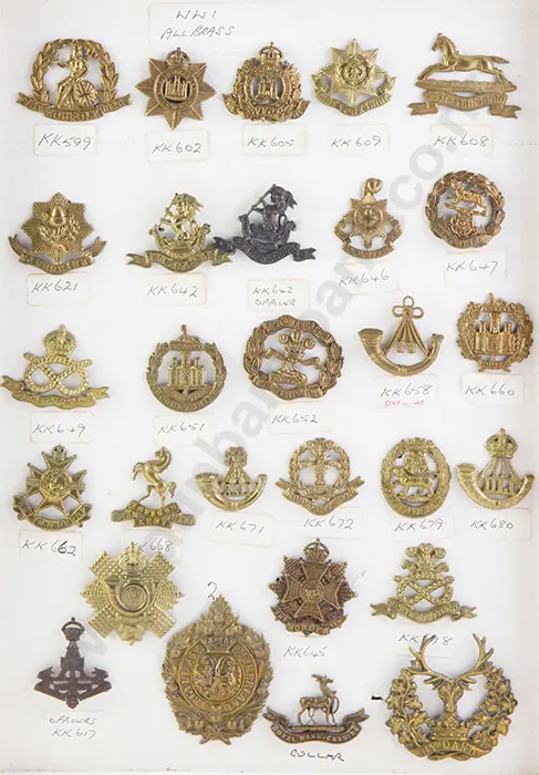 Collection Mainly WWI British Regimental Cap Badges Image 1++