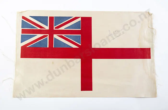 Small Royal Navy Satin Ensign with Jellicoe Signature Image 1++