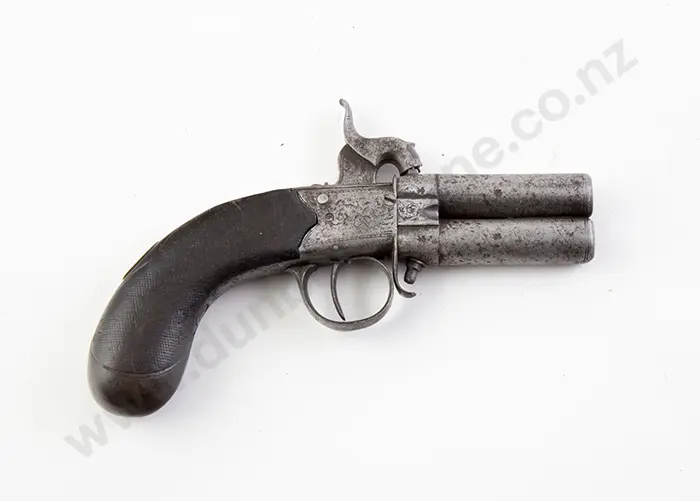 C19th English Over & Under Percussion Pocket Pistol Image 1++