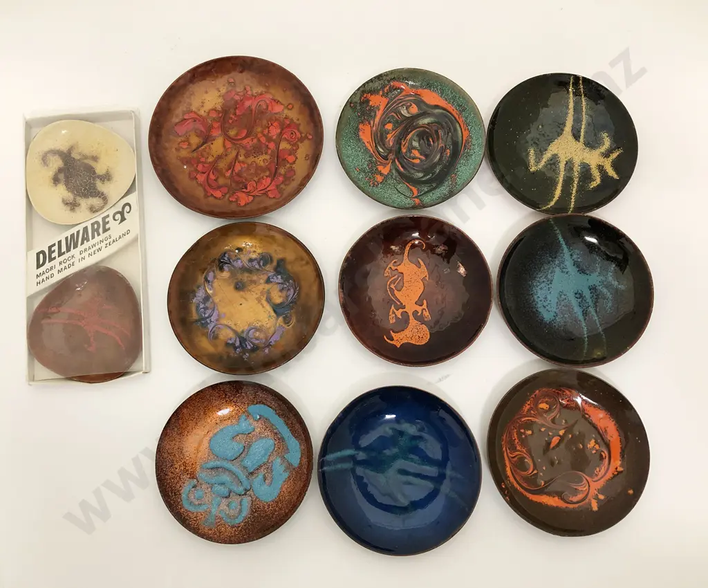NZ Enamel on Copper Dishes (10) Image 1++