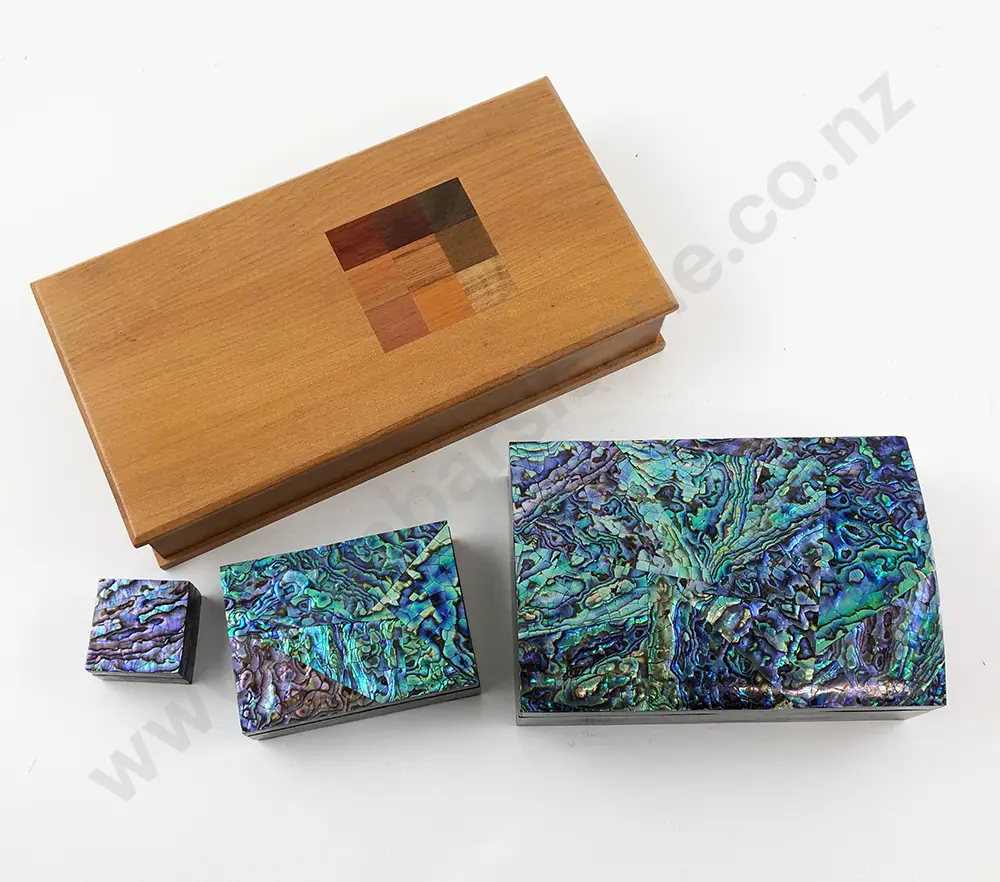 Collection Modern Paua and Native Timber Boxes (4) Image 1++