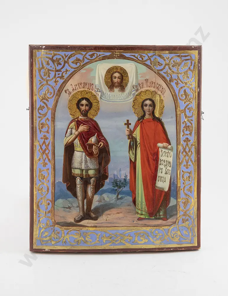 Early C20th Russian Icon on Board Image 1++