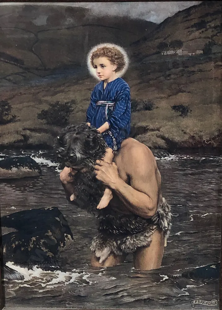 Late C19th Print of St Christopher Image 1++