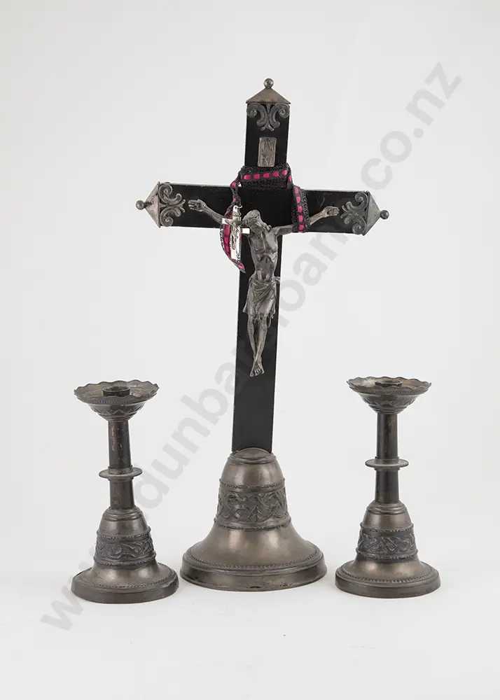 Early C20th Crucifix Garniture Image 1++
