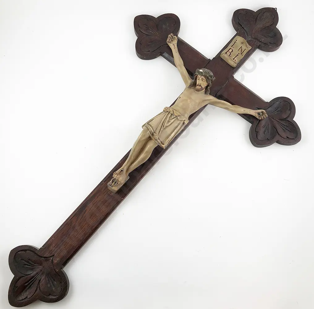 Church Oak and Plaster Crucifix Image 1++