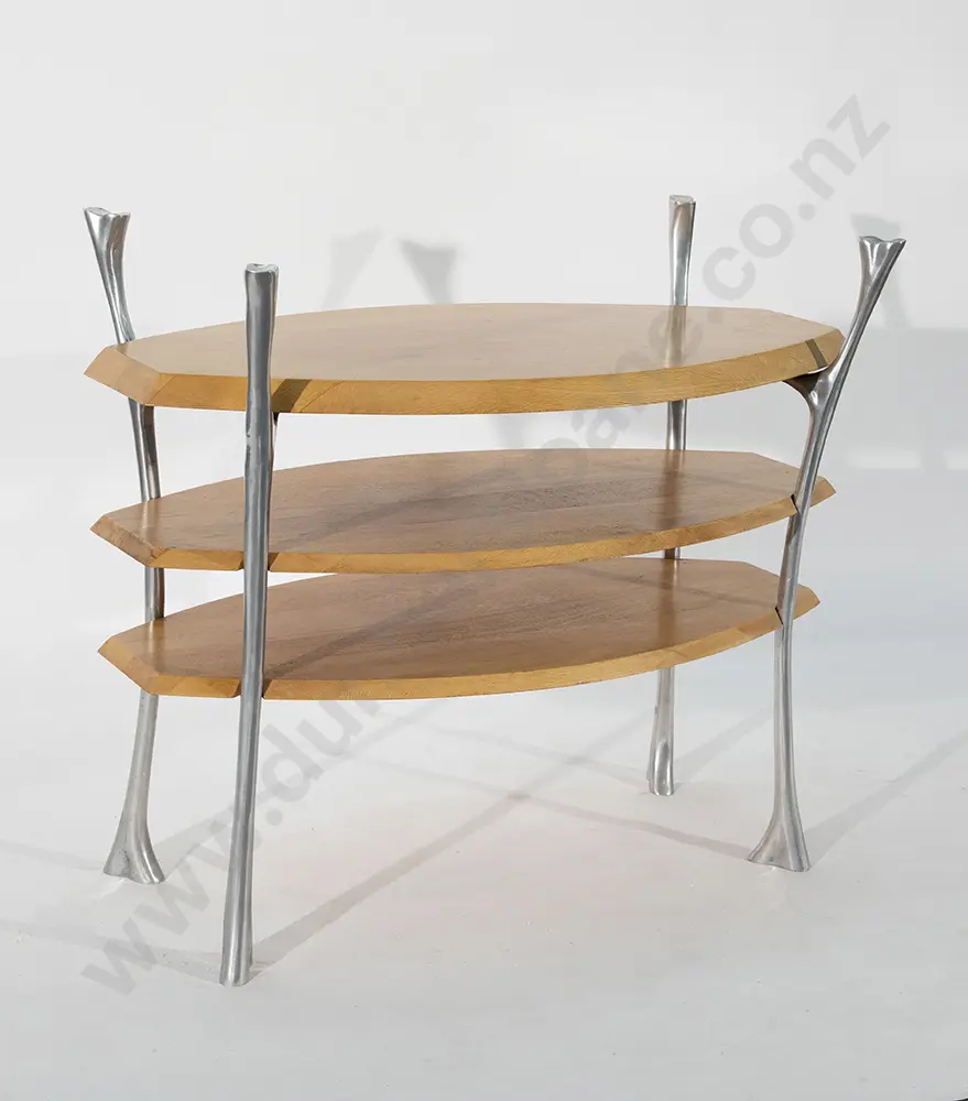 Blonde Oak Occasional Three Tier Table Image 1++
