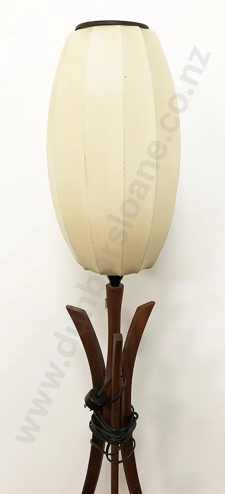 Mid C20th Modern Teak Tripod Stand Lamp Image 1++