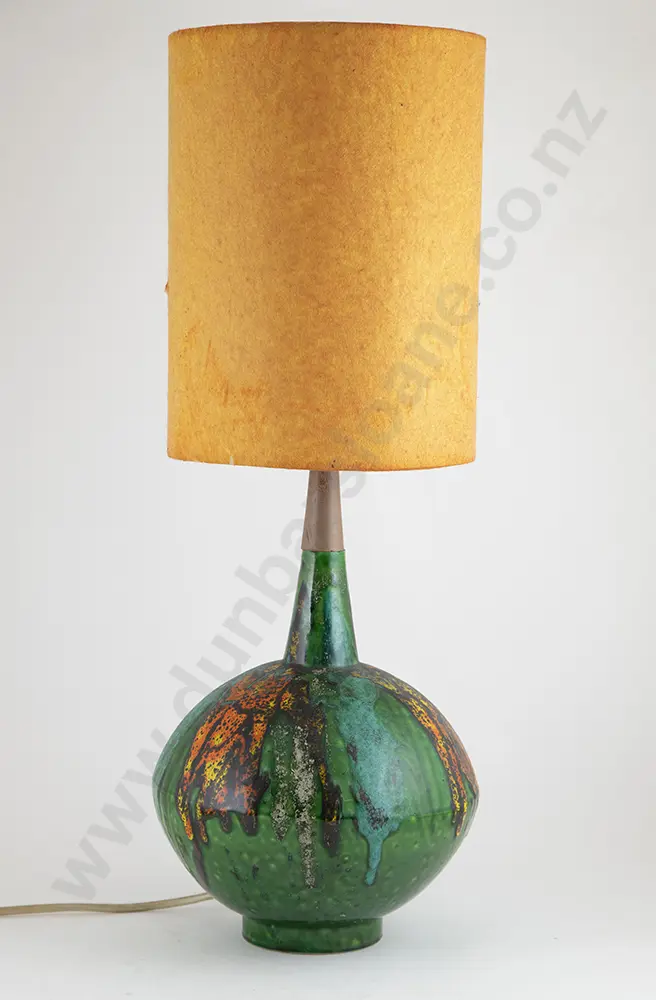 Mid C20th Italian Glazed Earthenware Table Lamp Image 1++