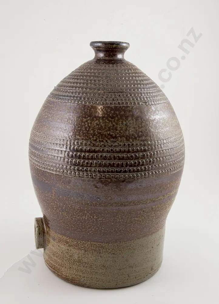 Pottery Salt Glazed Keg and Five Tile Panel Image 1++