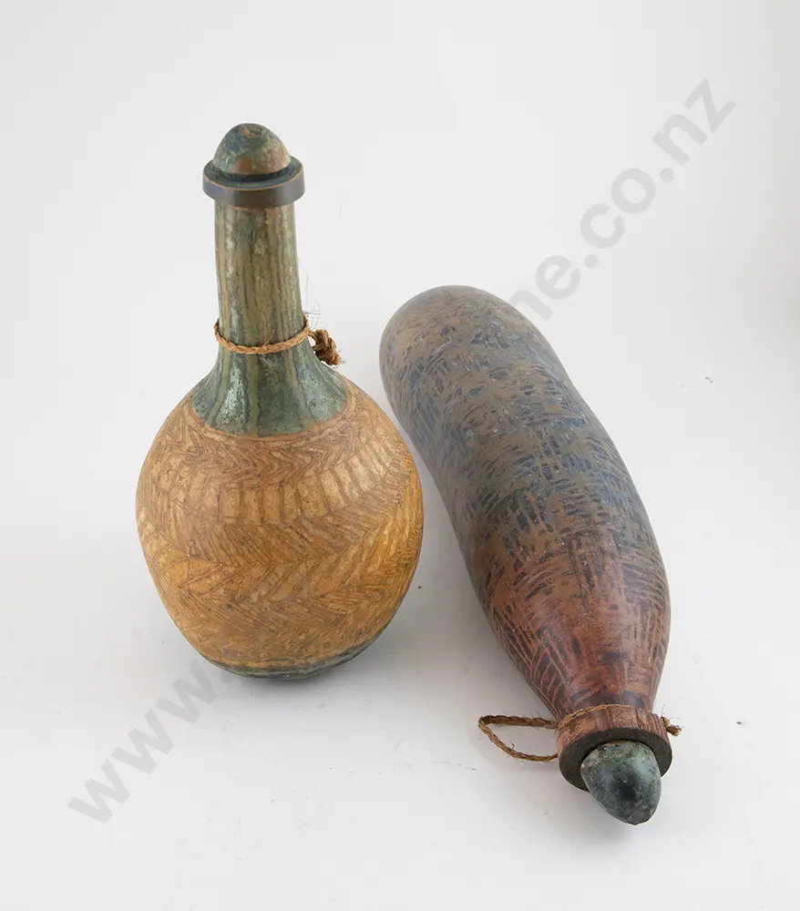 Two Geoff Fairburn Decorated Gourds Image 1++