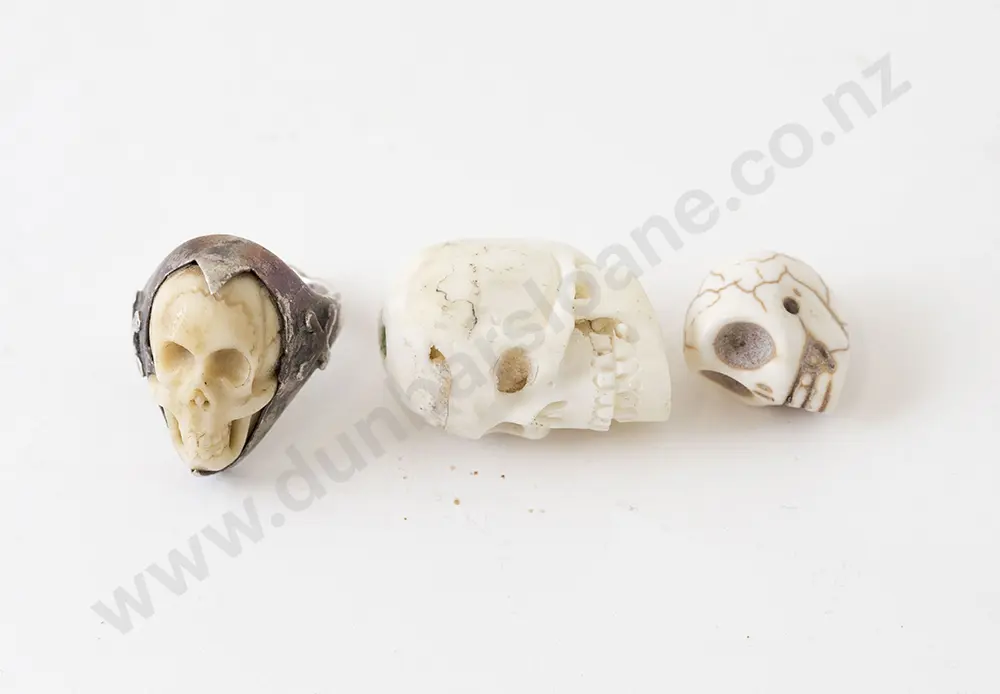 S/S and Bone Skull Ring, bead and other Image 1++