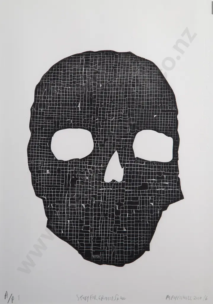 Martin Poppelwell - Study for Gridded Skull Image 1++