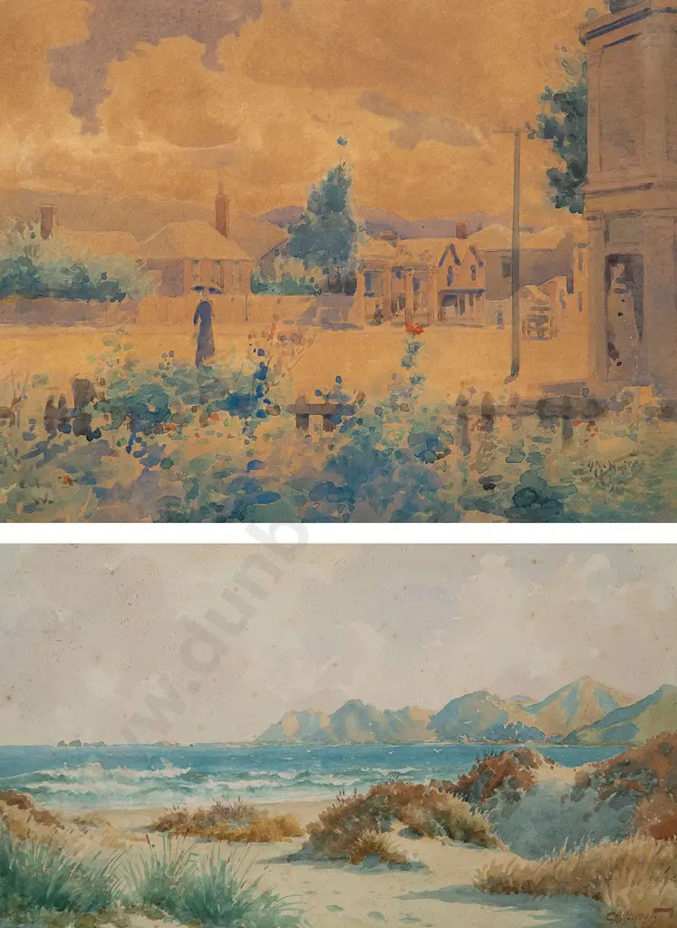 C H Howorth - Lyall Bay & Attributed J M Nairn - Cuba Street/ Webb Street Image 1++