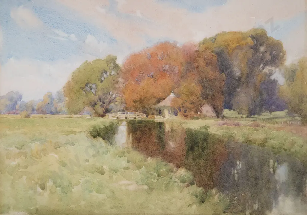 H L Norris - unframed watercolour Image 1++