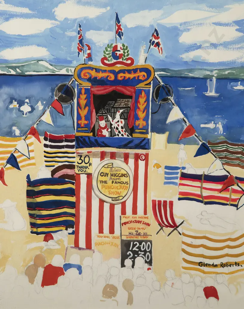 Glenda Roberts "Punch & Judy Show" gouache Image 1++