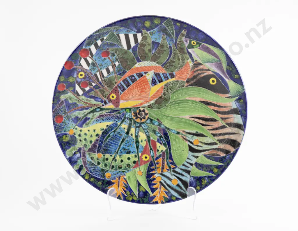 Zeke Wolf Raku Platter Image 1++