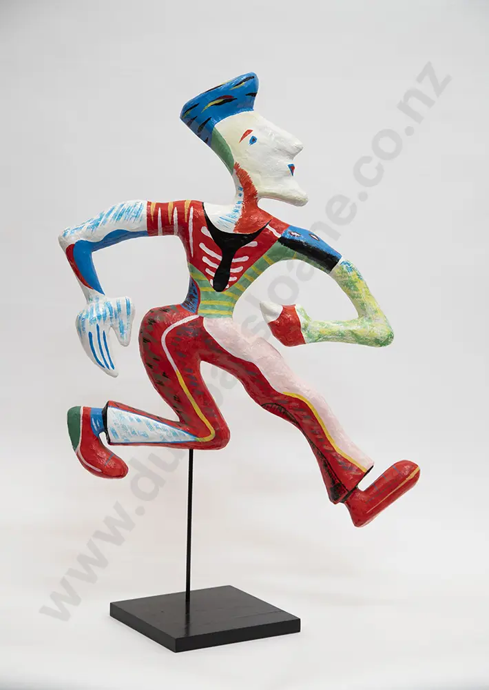 Paper Mache 'Running Man' Sculpture on metal stand Image 1++
