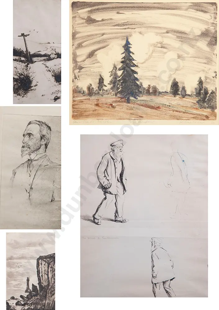Reg Waghorn, H Linley Richardson & etchings (5) Image 1++