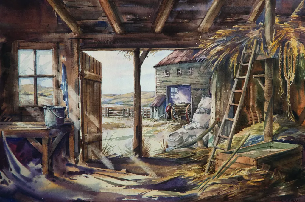 A A Prout - Barn at Mangaweka Image 1++