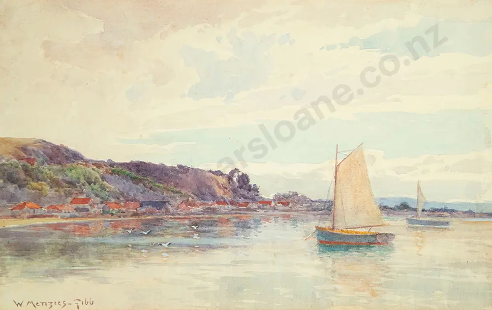 W Menzies Gibb - Yachts in Calm Harbour Image 1++