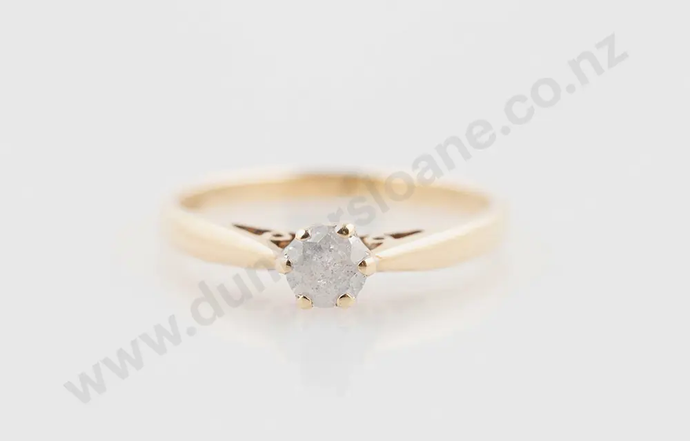 9ct Diamond Solitaire Ring Image 1++