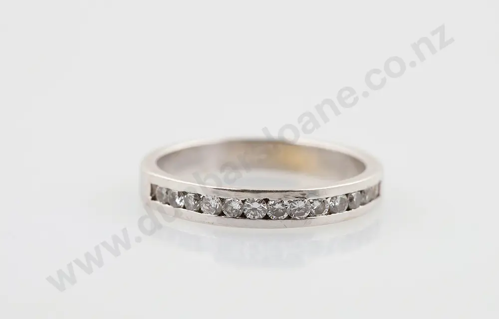 14ct White Gold & Diamond Channel Set Band Image 1++