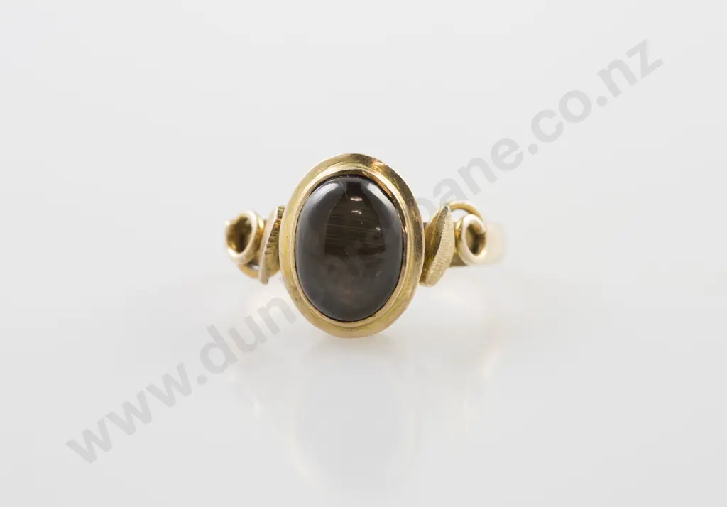 14ct Single Panel Tiger Eye Ring Image 1++