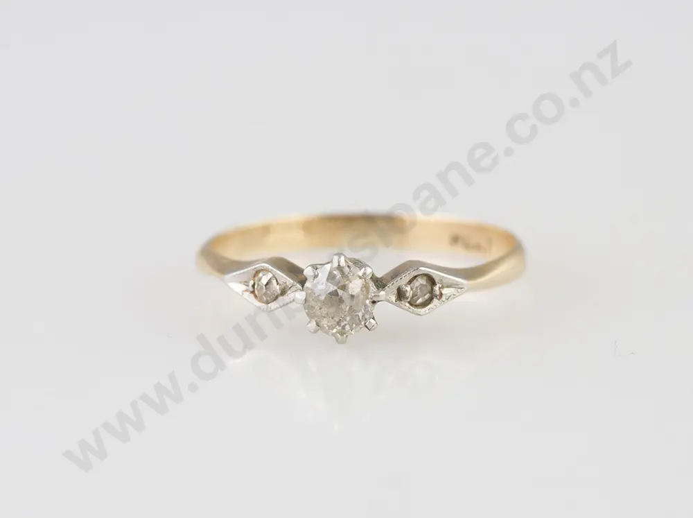 18ct & Platinum Solitaire Diamond Ring Image 1++