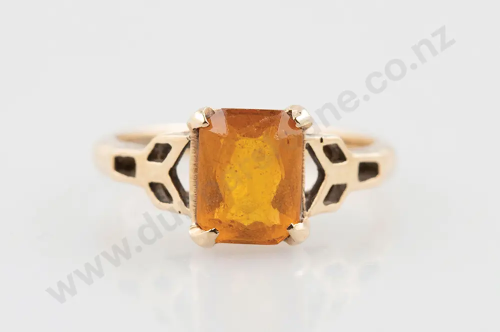 9ct Single Citrine Ring Image 1++