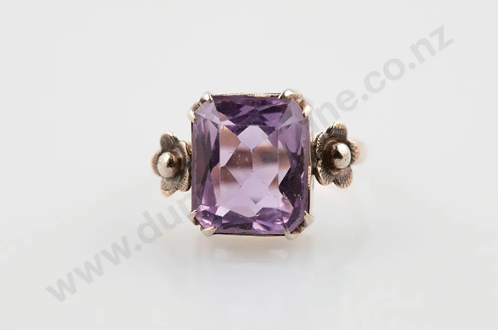 9ct Single Amethyst Ring Image 1++