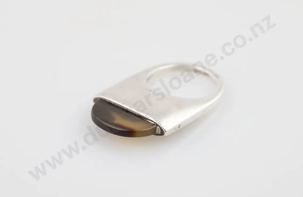 Modern Design S/S & Tortoiseshell Dress Ring Image 1++