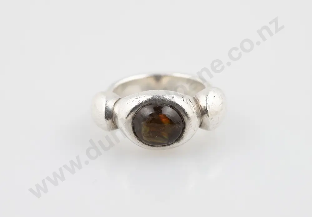 Modern Design S/S & Single Opal Dress Ring Image 1++