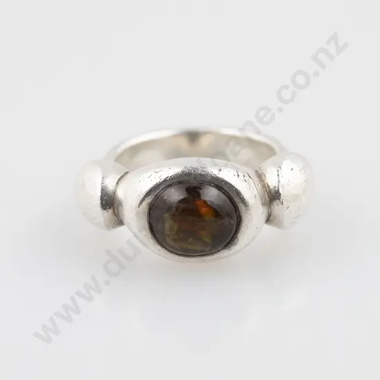 Modern Design S/S & Single Opal Dress Ring