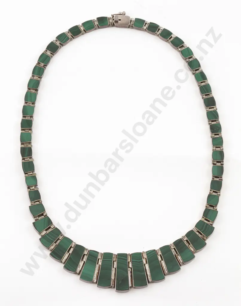 .970 Chilean Silver & Malachite Necklet Image 1++