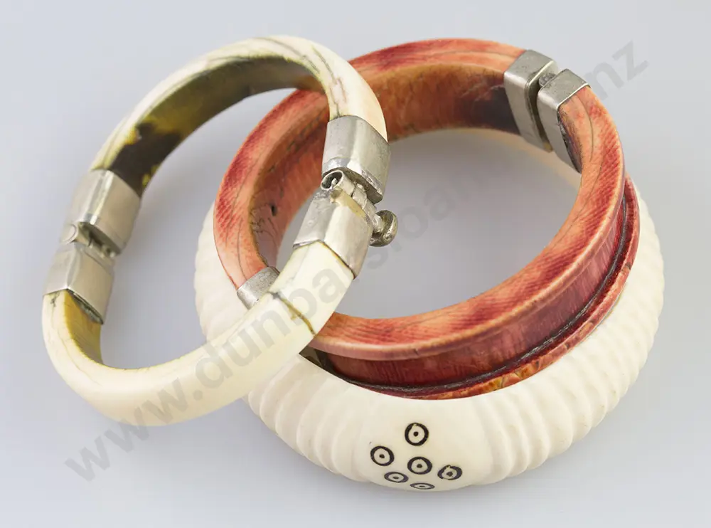 Three African Ivory Bangles Image 1++
