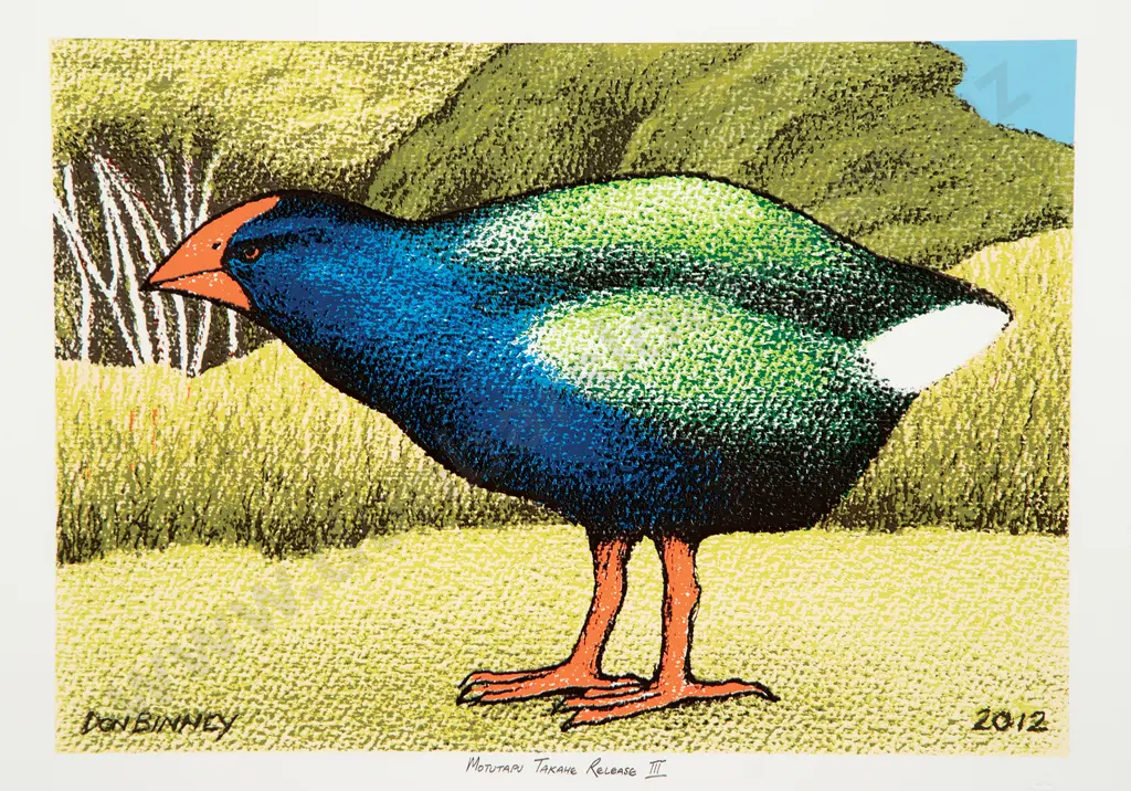 Don Binney - Motutapu Takahe Release III Image 1++