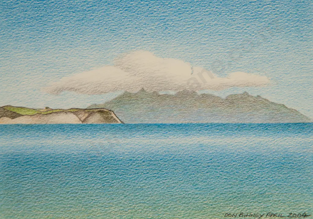 Don Binney - Hauturu from Campbells Bay II Image 1++