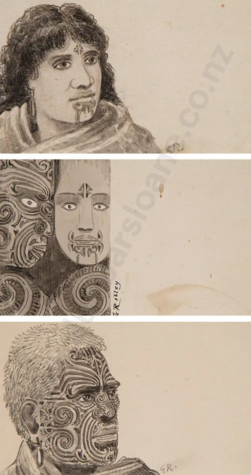 Horatio Gordon Robley - Three Watercolour Studies (3) Image 1++