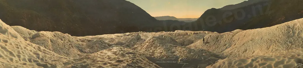 R P Moore - Looking Down Franz Josef Glacier Image 1++