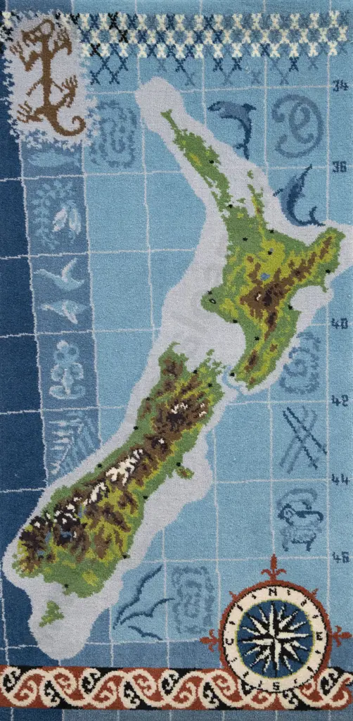 Feltex 'Map of NZ' Souvenir Rug Image 1++