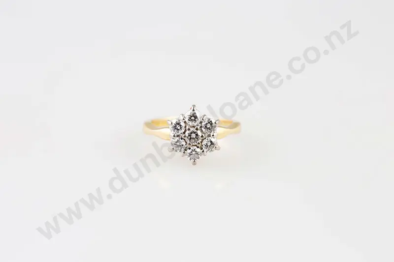 18ct Seven Stone Diamond Florette Cluster Ring Image 1++