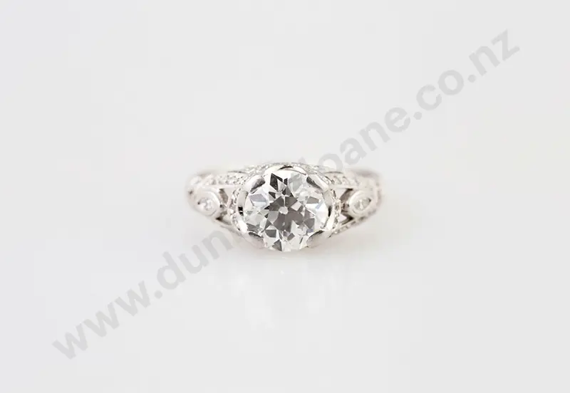 All Platinum Solitaire Diamond Ring Image 1++