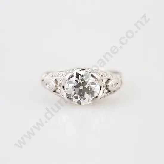 All Platinum Solitaire Diamond Ring