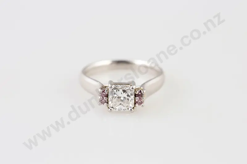 All Platinum Five Stone Diamond Ring Image 1++