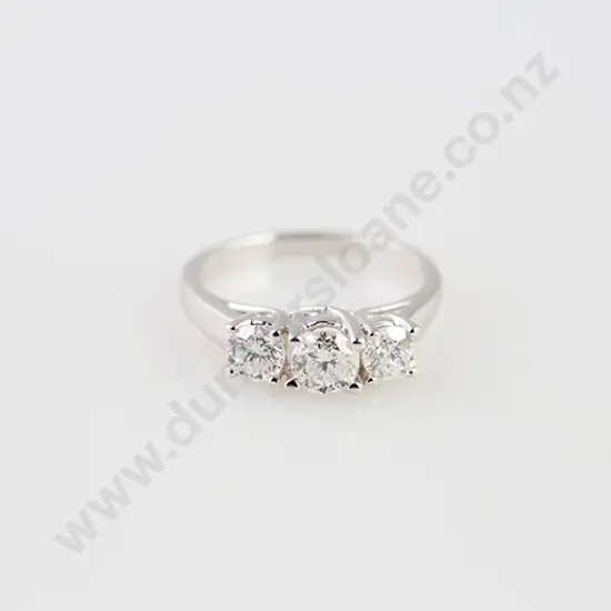 14ct White Gold Three Stone Diamond Ring
