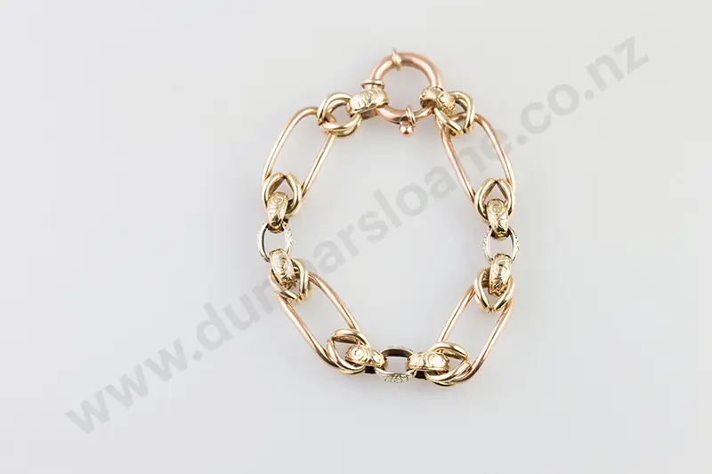 9ct Fancy Mixed Link Bracelet Image 1++